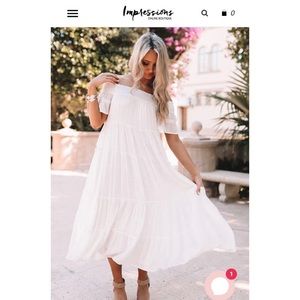 White midi dress